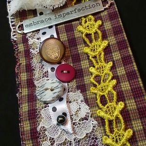 Hand crafted fabric cuff bracelet. One of a kind.